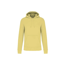 KARIBAN organikus féfi kapucnis pulóver KA4027, Lemon Yellow-S férfi pulóver, kardigán