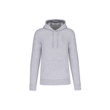 KARIBAN organikus féfi kapucnis pulóver KA4027, Oxford Grey-L férfi pulóver, kardigán