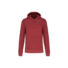 KARIBAN organikus féfi kapucnis pulóver KA4027, Terracotta Red-S férfi pulóver, kardigán