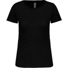KARIBAN organikus kereknyakú rövid ujjú Női póló KA3026IC, Black-2XL