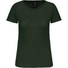 KARIBAN organikus kereknyakú rövid ujjú Női póló KA3026IC, Forest Green-XL női póló