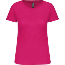 KARIBAN organikus kereknyakú rövid ujjú Női póló KA3026IC, Fuchsia-2XL női póló