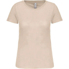 KARIBAN organikus kereknyakú rövid ujjú Női póló KA3026IC, Light Sand-2XL