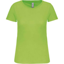 KARIBAN organikus kereknyakú rövid ujjú Női póló KA3026IC, Lime-2XL női póló