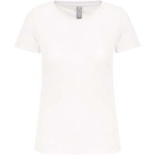 KARIBAN organikus kereknyakú rövid ujjú Női póló KA3026IC, White-3XL női póló