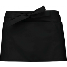 KARIBAN Poliészter-pamut rövid kötény - Fekete