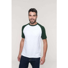 KARIBAN Póló Kariban baseball férfi férfi (100%pamut 165g/m2) aqua blue/white, 2XL