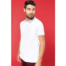 KARIBAN Póló Kariban férfi galléros férfi (100%pamut) white/oxford grey, 3XL