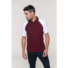 KARIBAN Póló Kariban galléros baseball férfi férfi (100%pamut) slate grey/black, XL