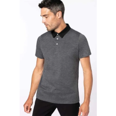 KARIBAN Pólóing Kariban férfi férfi (100%pamut 180g/m2) black/dark grey heather, L