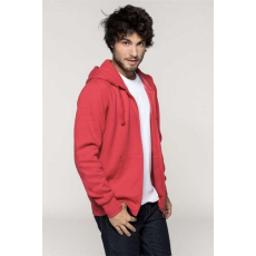 KARIBAN Pulóver Kariban cipzáras kapucnis unisex, red, XL