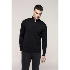 KARIBAN Pulóver Kariban férfi 1/4 cipzáras férfi, black, 3XL