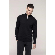 KARIBAN Pulóver Kariban férfi 1/4 cipzáras férfi, grey melange, 4XL munkaruha