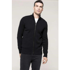 KARIBAN Pulóver Kariban férfi cipzáras férfi (100%pamut) black, XL munkaruha
