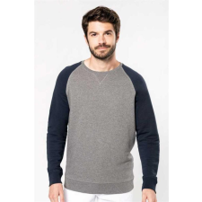 KARIBAN Pulóver Kariban férfi, french navy heather/grey heather, M munkaruha