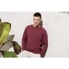 KARIBAN Pulóver Kariban férfi kereknyakú hosszú ujjú férfi (300g/m2) wine heather, 2XL munkaruha