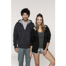 KARIBAN Pulóver Kariban kapucnis cipzáraszáras férfi unisex, dark grey, XS munkaruha