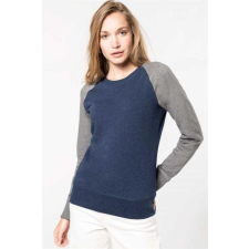 KARIBAN Pulóver Kariban női, french navy heather/grey heather, XL munkaruha