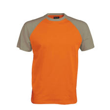 KARIBAN raglán ujjú kétszínű baseball férfi póló KA330, Orange/Light Grey-M férfi póló