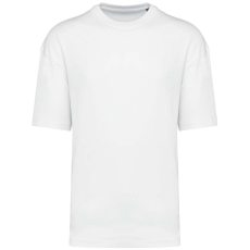 KARIBAN szélesebb szabású unisex környakas póló KA3008, White-M