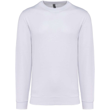 KARIBAN unisex kereknyakú pulóver KA474, White-L női pulóver, kardigán