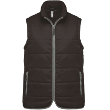 KARIBAN Uniszex bélelt mellény, cipzáras, Kariban KA6116, Dark Grey-XS férfi mellény