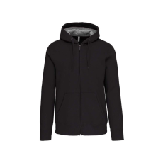 KARIBAN Uniszex cipzáras kapucnis vastag pulóver, Kariban KA444, Dark Grey-XS