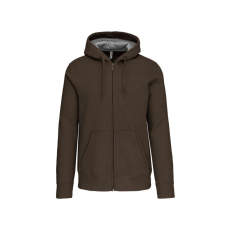 KARIBAN Uniszex cipzáras kapucnis vastag pulóver, Kariban KA444, Dark Khaki-2XL