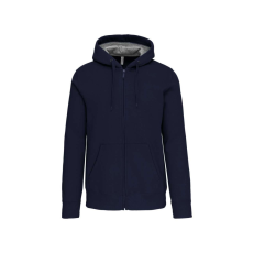 KARIBAN Uniszex cipzáras kapucnis vastag pulóver, Kariban KA444, Navy-2XL