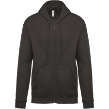 KARIBAN Uniszex cipzáros kapucnis pulóver, Kariban KA479, Dark Grey-L férfi pulóver, kardigán
