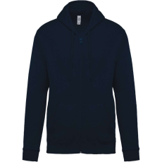 KARIBAN Uniszex cipzáros kapucnis pulóver, Kariban KA479, Navy-3XL