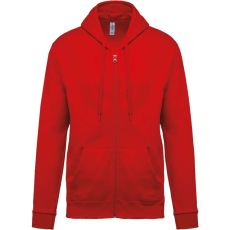 KARIBAN Uniszex cipzáros kapucnis pulóver, Kariban KA479, Red-L