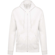 KARIBAN Uniszex cipzáros kapucnis pulóver, Kariban KA479, White-2XL
