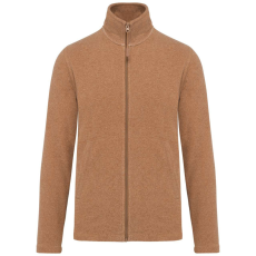 KARIBAN Uniszex FALCO cipzáras mikropolár pulóver, Kariban KA911, Camel Heather-3XL
