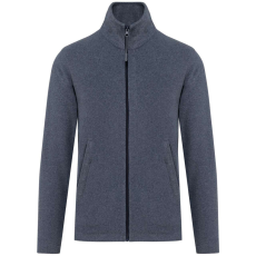 KARIBAN Uniszex FALCO cipzáras mikropolár pulóver, Kariban KA911, French Navy Heather-M