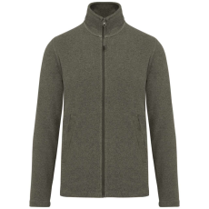 KARIBAN Uniszex FALCO cipzáras mikropolár pulóver, Kariban KA911, Green Marble Heather-3XL