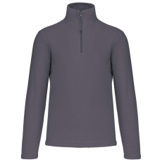 KARIBAN Uniszex galléros, 1/4 cipzáras mikropolár pulóver, Kariban KA912, Convoy Grey-3XL