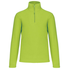 KARIBAN Uniszex galléros, 1/4 cipzáras mikropolár pulóver, Kariban KA912, Lime-3XL férfi pulóver, kardigán