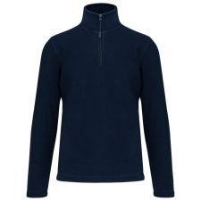 KARIBAN Uniszex galléros, 1/4 cipzáras mikropolár pulóver, Kariban KA912, Navy-3XL férfi pulóver, kardigán