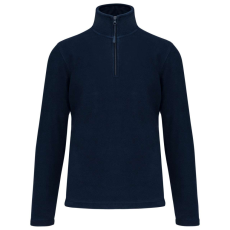 KARIBAN Uniszex galléros, 1/4 cipzáras mikropolár pulóver, Kariban KA912, Navy-S