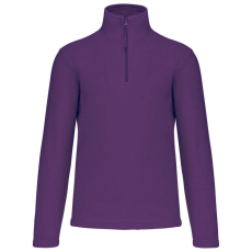 KARIBAN Uniszex galléros, 1/4 cipzáras mikropolár pulóver, Kariban KA912, Purple-2XL