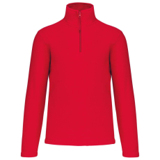 KARIBAN Uniszex galléros, 1/4 cipzáras mikropolár pulóver, Kariban KA912, Red-M