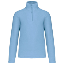 KARIBAN Uniszex galléros, 1/4 cipzáras mikropolár pulóver, Kariban KA912, Sky Blue-L férfi pulóver, kardigán