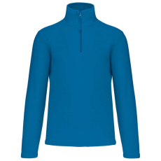 KARIBAN Uniszex galléros, 1/4 cipzáras mikropolár pulóver, Kariban KA912, Tropical Blue-L
