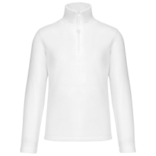 KARIBAN Uniszex galléros, 1/4 cipzáras mikropolár pulóver, Kariban KA912, White-2XL férfi pulóver, kardigán