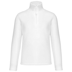 KARIBAN Uniszex galléros, 1/4 cipzáras mikropolár pulóver, Kariban KA912, White-L