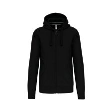 KARIBAN Uniszex kapucnis cipzáras pulóver, Kariban KA454, Black-4XL férfi pulóver, kardigán