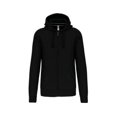 KARIBAN Uniszex kapucnis cipzáras pulóver, Kariban KA454, Black-XL