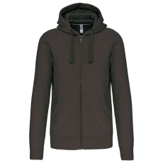 KARIBAN Uniszex kapucnis cipzáras pulóver, Kariban KA454, Dark Grey-M