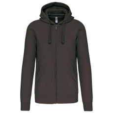 KARIBAN Uniszex kapucnis cipzáras pulóver, Kariban KA454, Dark Grey-XL